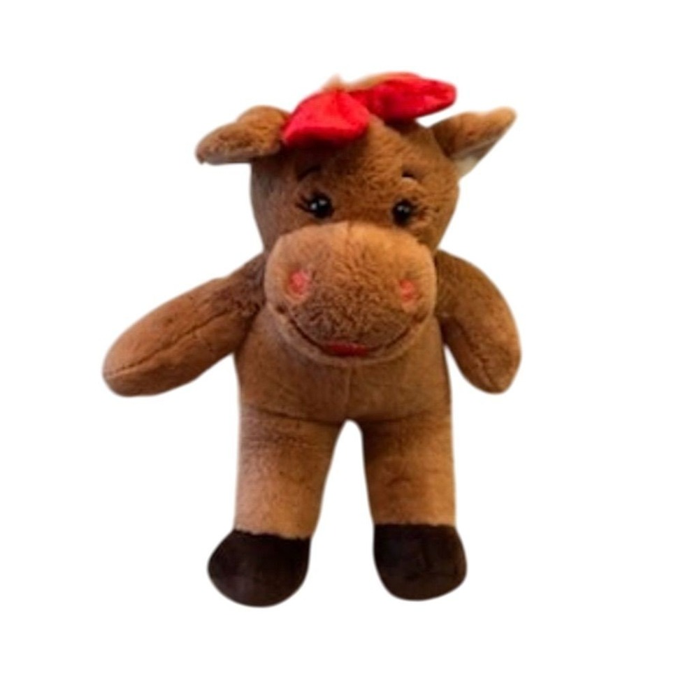 Build-A-Bear Holly Moose 16" Plush Toy Red Bow Holiday Collection BAB Christmas